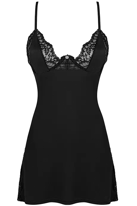 Комплект Obsessive Bellastia chemise (Чорний, XS/S) Obsessive 99541 96926 - фото 3