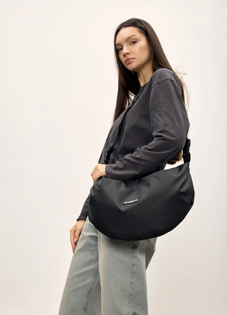 Жіноча сумка Sambag HOBO Bag-glove чорна тканева 50 х 28 х 5 см (53400064) - фото 3