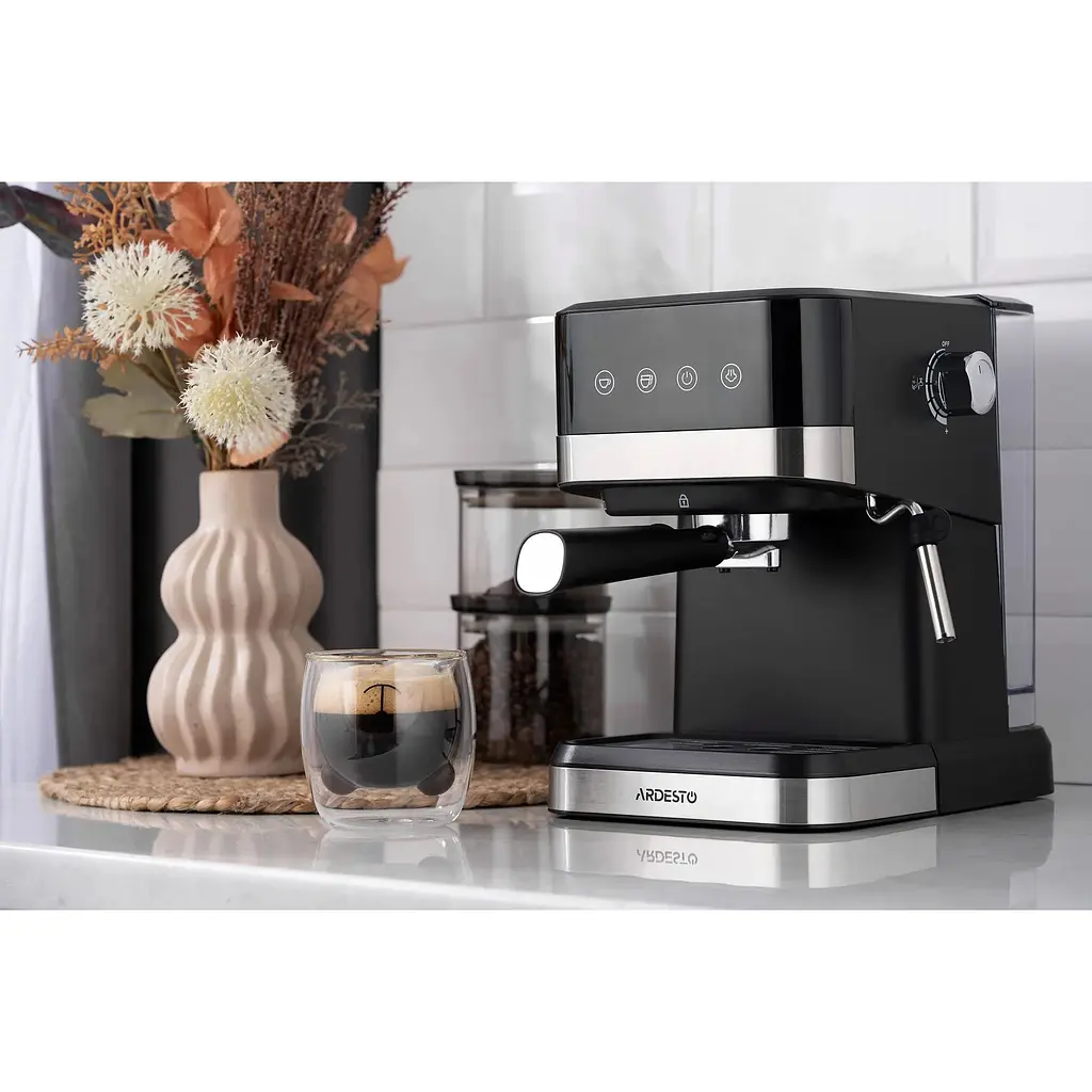 Кавоварка Ardesto рожкова 1.5 л мелена чорно-срібляста - фото 6