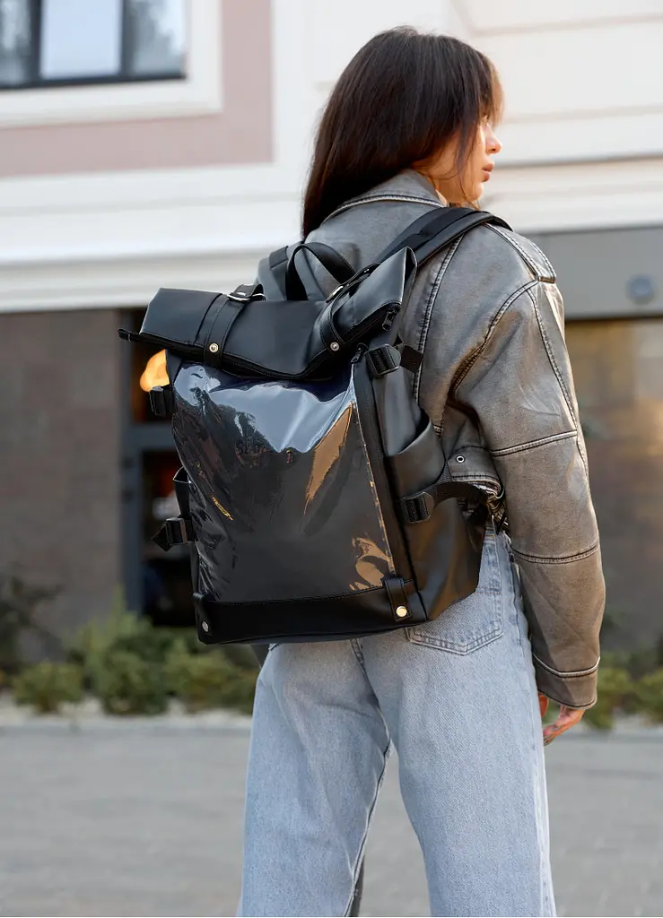 Жіночий рюкзак Sambag ROLLTOP HACKING чорний 41 x 30 x 16 см (24460001) - фото 2
