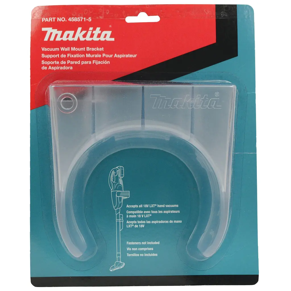 Тримач на стіну для пилососів Makita CL100D, CL102D, CL106FD, CL107FD, CL108FD, CL114FD, DCL180, DCL181, DCL182, DCL280, DCL281, DCL282, CL001G (458571-5) - фото 3