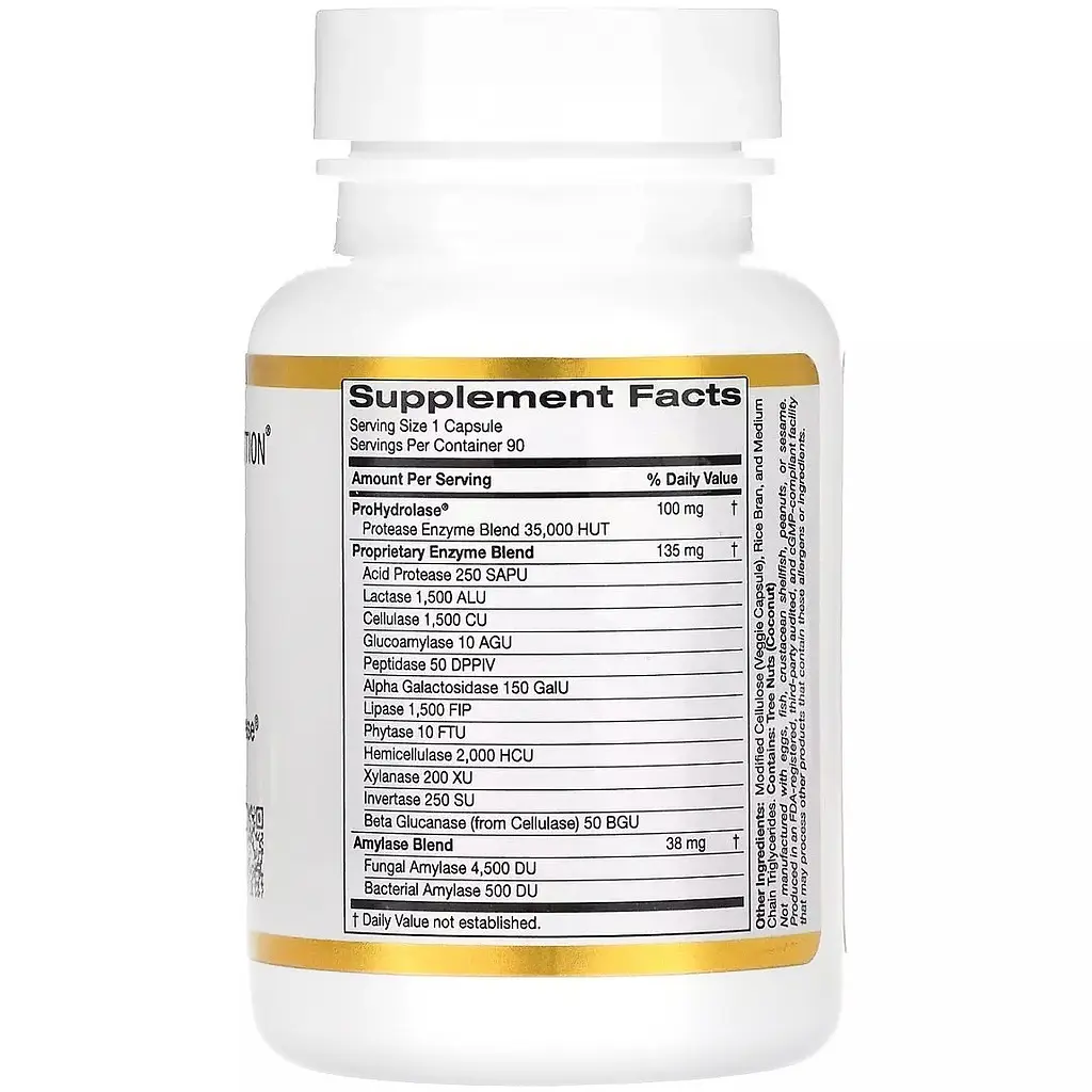 Травні ферменти California Gold Nutrition Digestive Enzymes 90 вегетаріанських капсул - фото 2