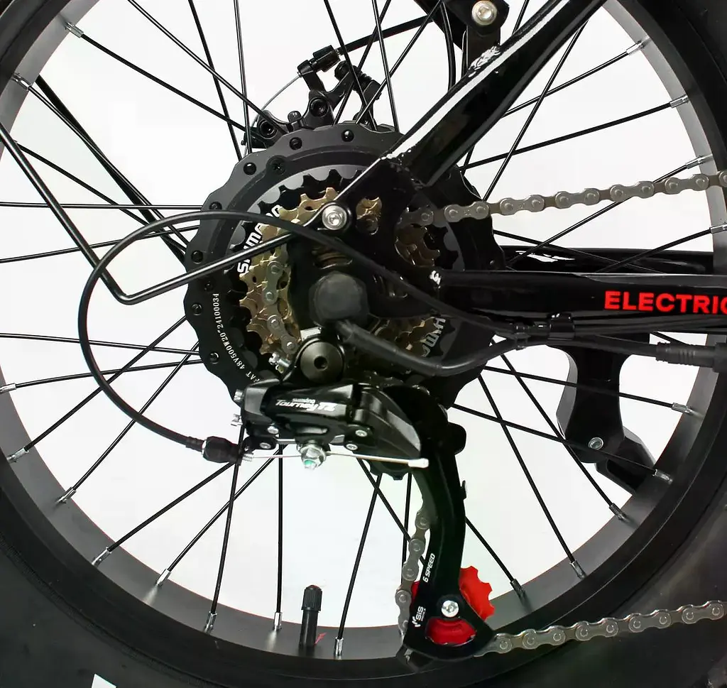 Электровелосипед фетбайк Corso Kraft 20 дюймов (500W 48V 15Ah) Shimano 7 скоростей Черный - фото 8