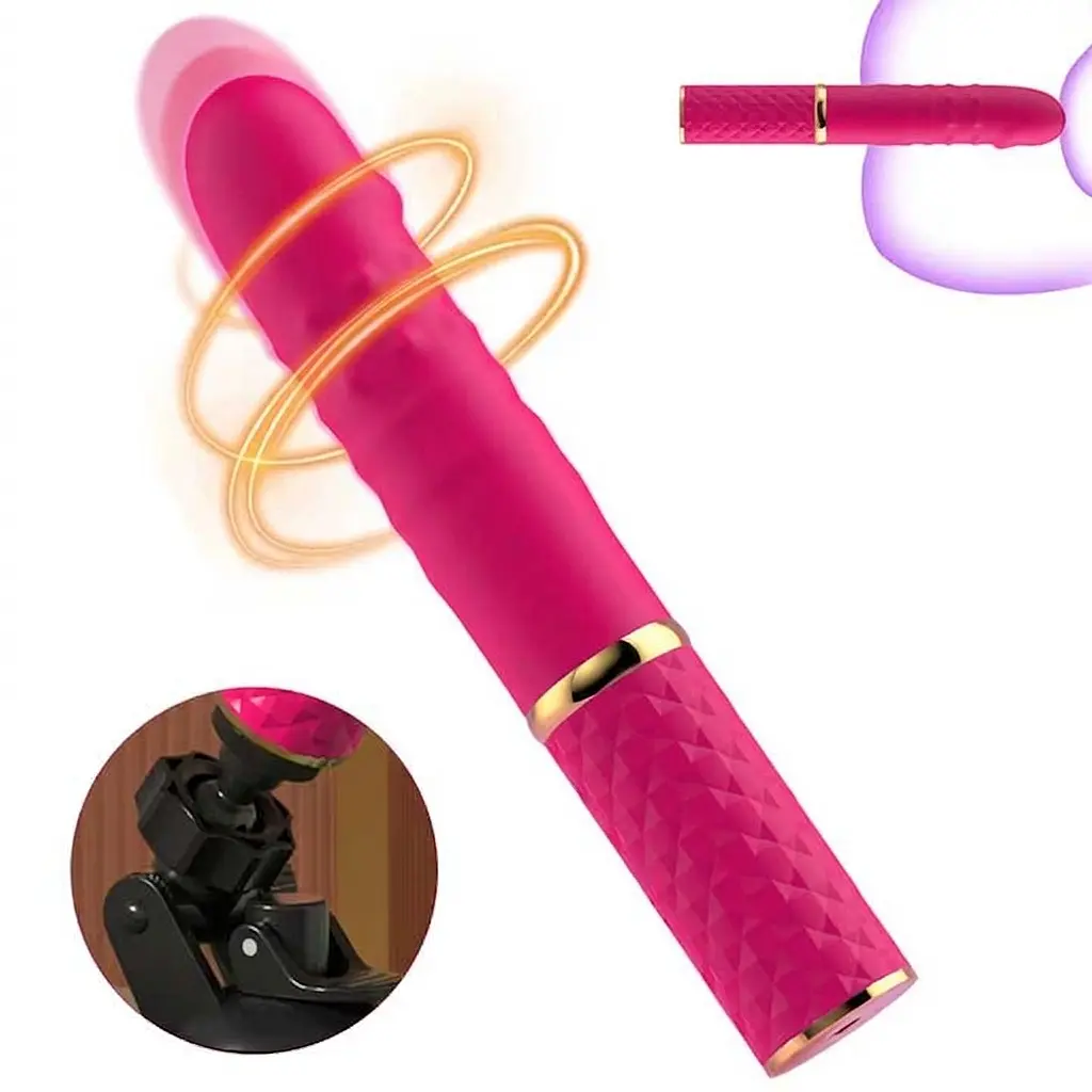 Вібратор секс-машина з поступальними рухами з 10 режимами роботи 18,5 см Фуксія - фото 2