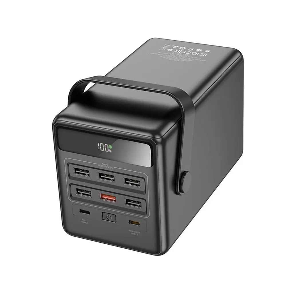 Батарея універсальна HOCO 100000mAh Endure 22.5W PD, QC, LED Lamp, Black (DB03 / 714721) - фото 5
