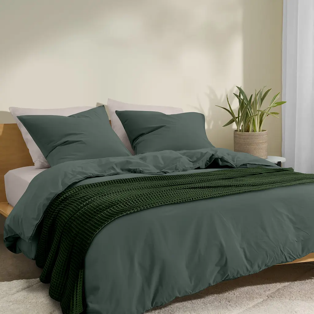 Плед-покривало Cosas Greek Waffle Basil вафельне 200х220 см (Blanket_54Basil_GreekWaffle_200x220) - фото 3