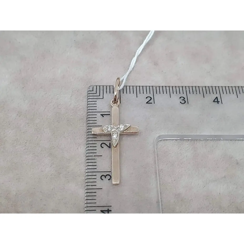 Золотой крестик Гаразд с бриллиантами. 304053 - фото 4