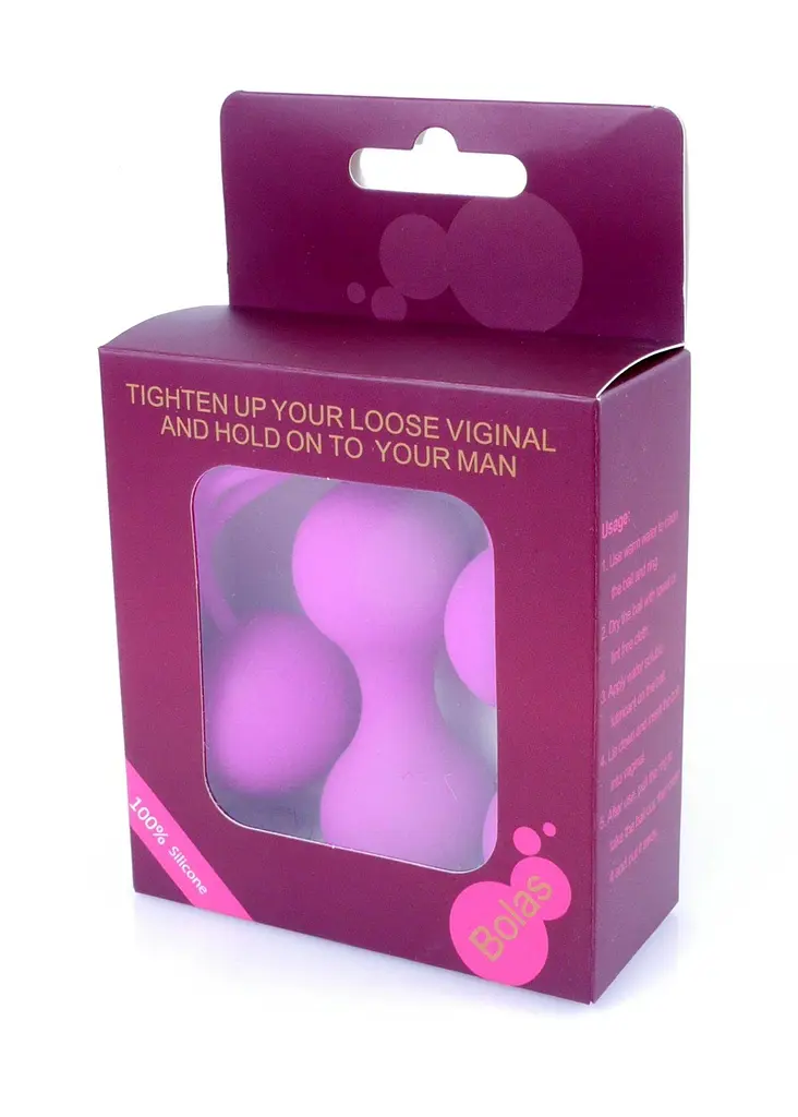Набір вагінальних кульок Boss Series Silicone Kegal Balls, 3 шт., фіолетовий - фото 7