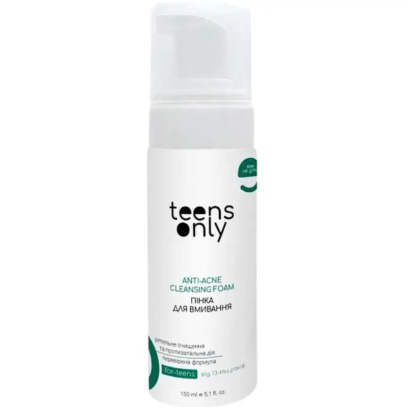 Пінка для вмивання Teens Only For-Teens Anti-Acne Cleansing Foam 13+ для проблемної шкіри проти висипань 150 мл (4820278290035)