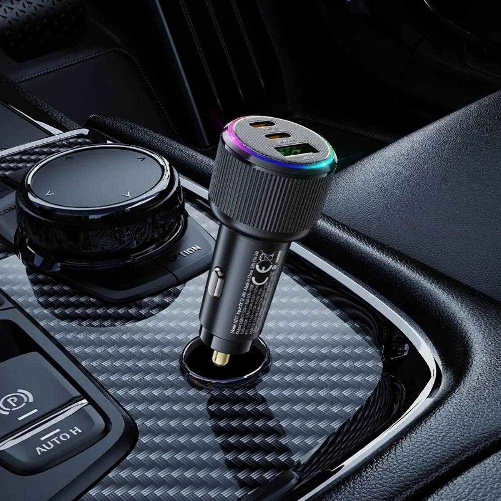 Автомобільний зарядний пристрій Hoco NZ17 USB/2 Type-C PD 75W чорний - фото 2
