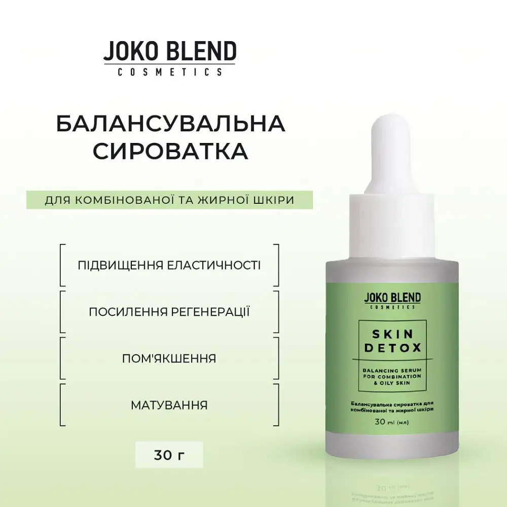 Балансировочная сыворотка для комбинированной и жирной кожи Skin Detox Joko Blend 30 мл - фото 8