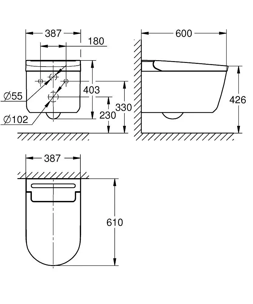 Подвесной унитаз-биде Grohe Sensia Pro 36508SH0, Белый - фото 12