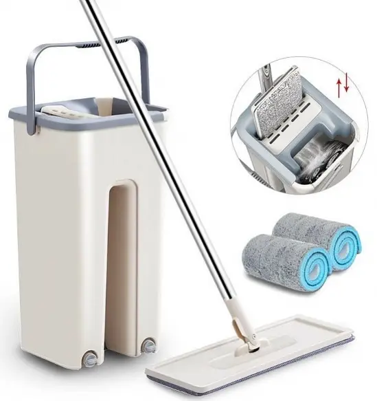 Швабра мікрофібра з віджимом + відро Scratch Cleaning Mop ∙ Швабра - ледарка cleaner 360 - фото 6