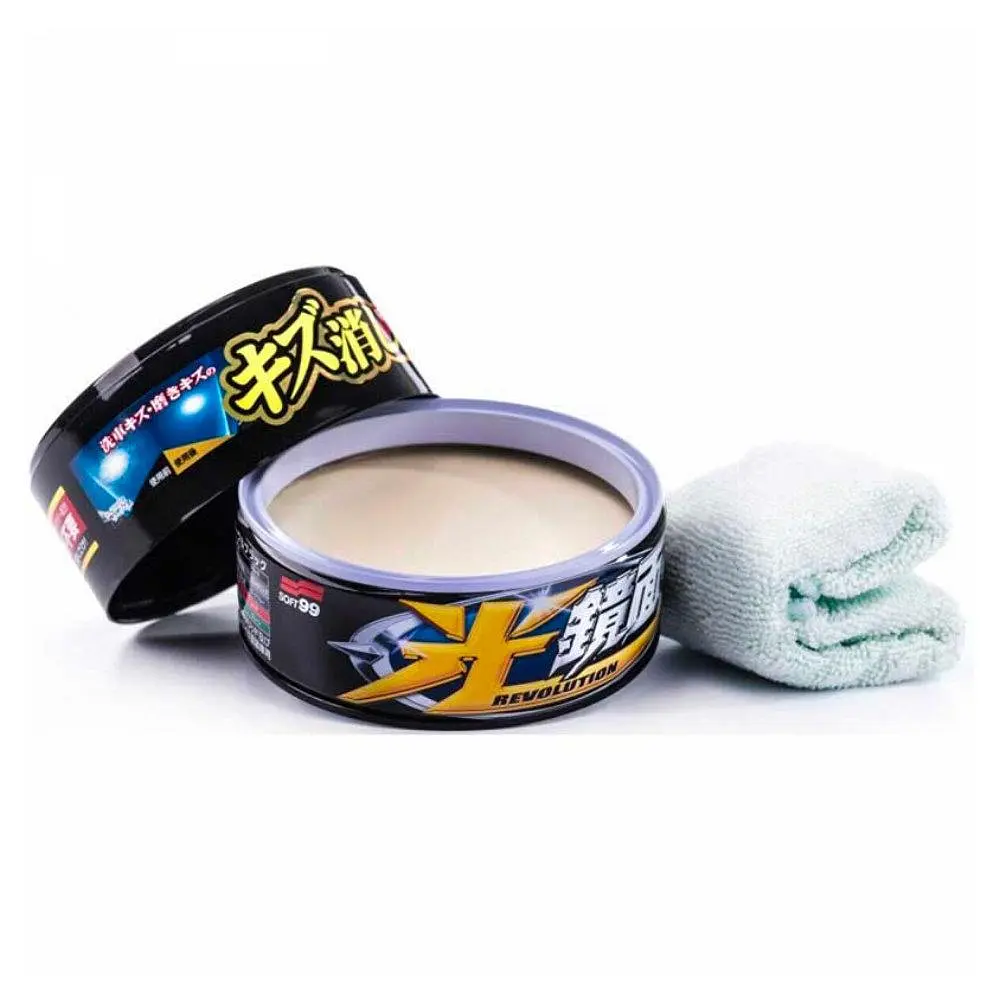 Твердий віск для маскування подряпин SOFT99 Scratch Clear Wax Mirror Finish Black, для темних кольорів, металік, 200 г - фото 3
