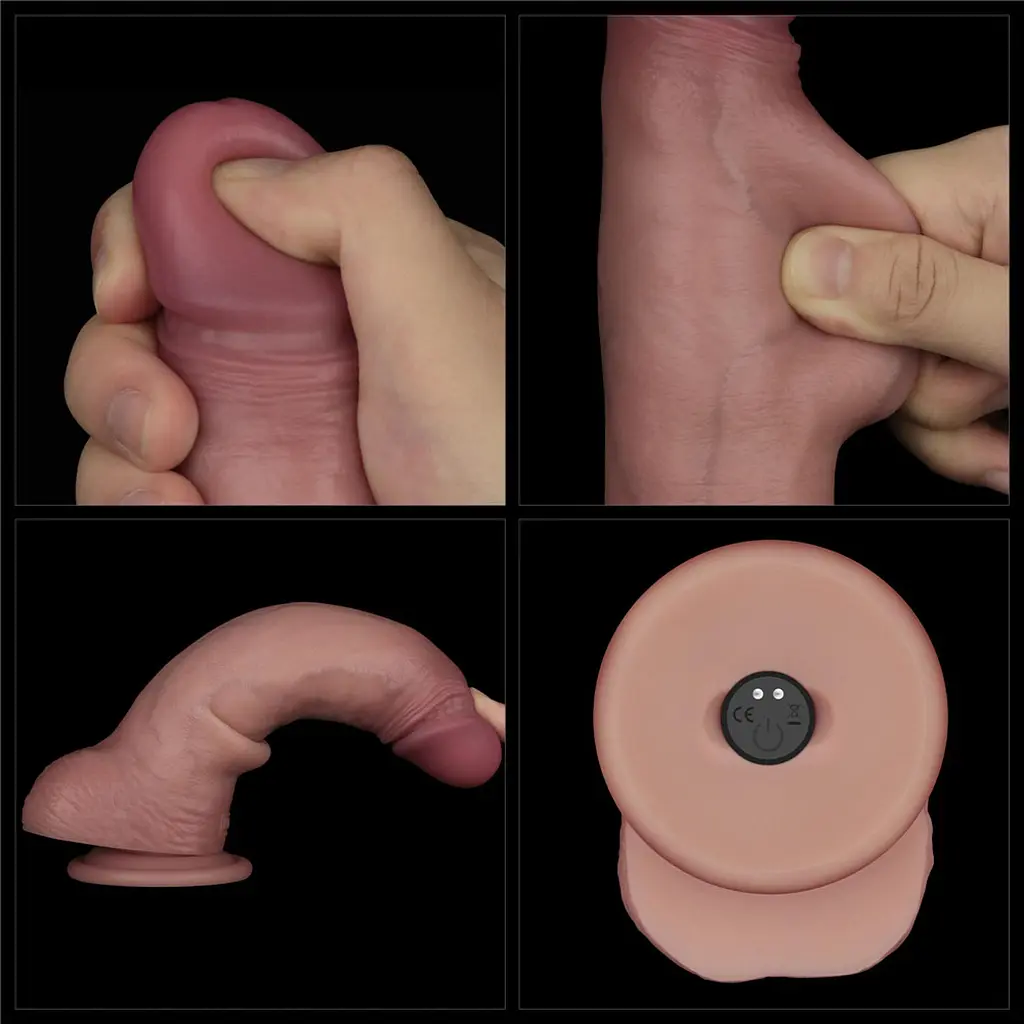 Реалістичний вібратор Vibrating Sliding Skin Pro II тілесний - фото 7