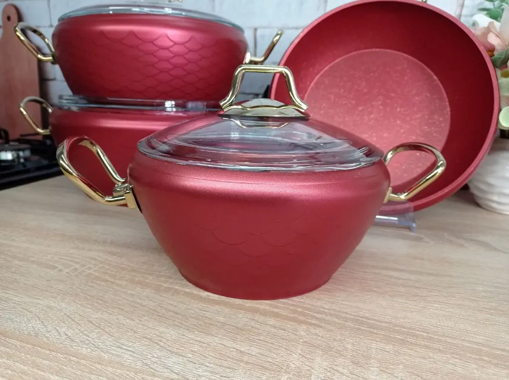 Набір посуду O.M.S.Collection 3058G Red 7 предметів - фото 5