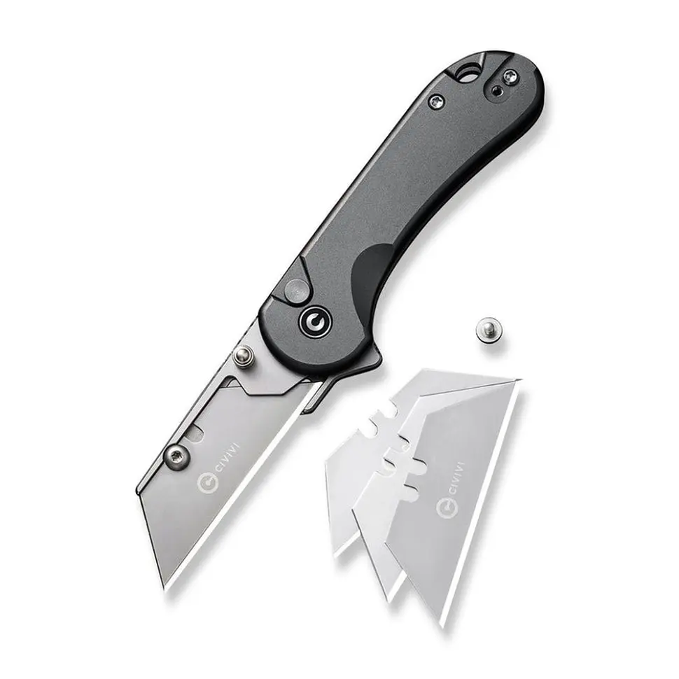 Ніж трапеція складаний кишеньковий Civivi Elementum Utility, (5.8 см) 6Cr13/Aluminum сірий - фото 2