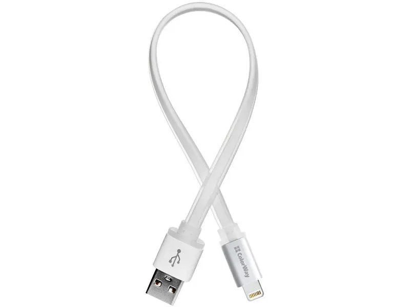 Кабель ColorWay USB - Apple Lightning 0.25м White (CW-CBUM-LM25W)