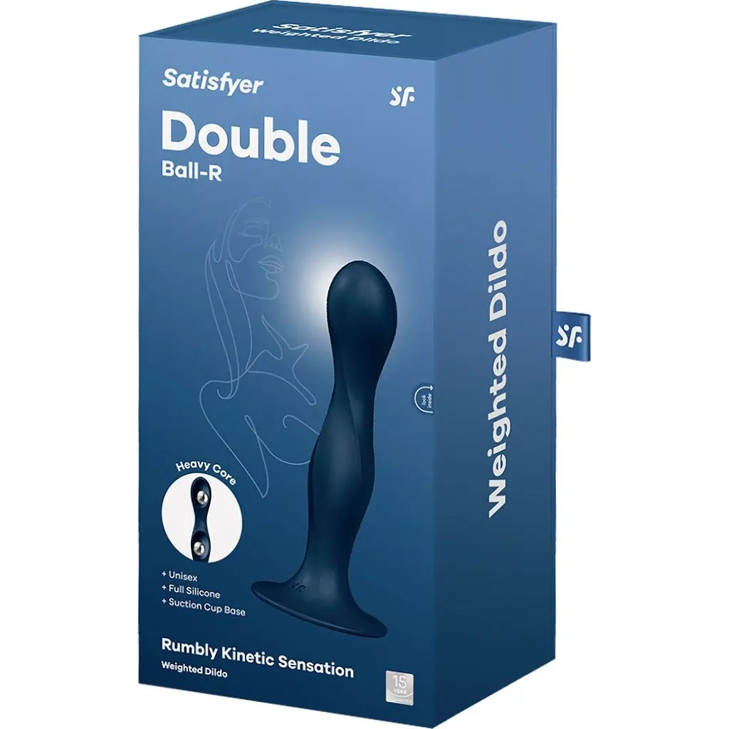 Фалоімітатор Satisfyer Double Ball-R Dark Blue, 16.5 см (синій) - фото 4