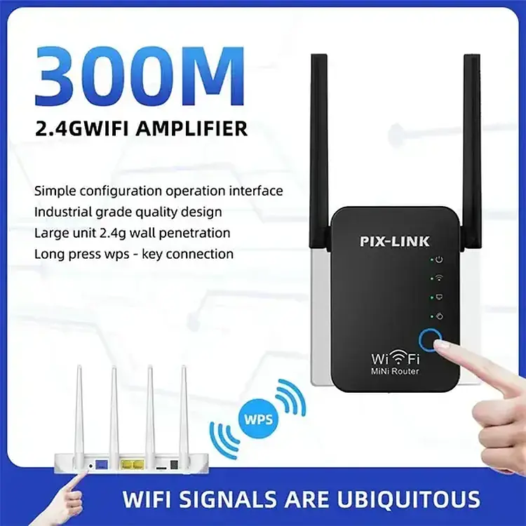 Ретранслятор Wi-Fi Pix-Link LV-WR17 усилитель сигнала Black (17606) - фото 5