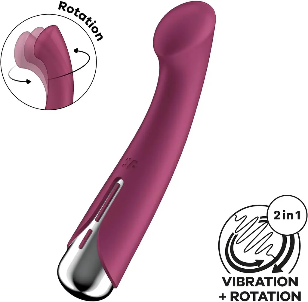 Вібратор Satisfyer Spinning G-Spot 1 16.5 см бордовий - фото 4