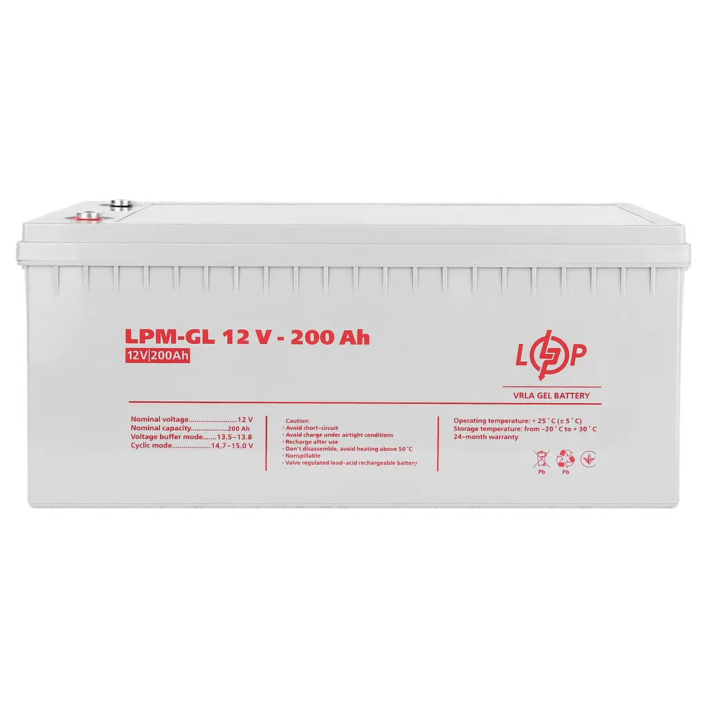 Акумулятор 200 Ампер-годин LogicPower LPM-GL 12V - 200 Ah гелевий - фото 4