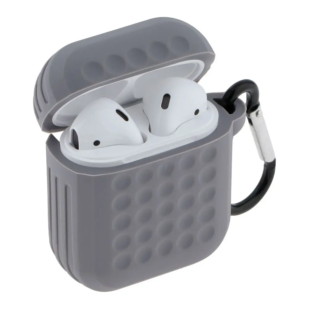 Футляр із карабіном Fashion Silicone Case Airpods 1/Airpods 2 Grey (35263_3345610) - фото 3