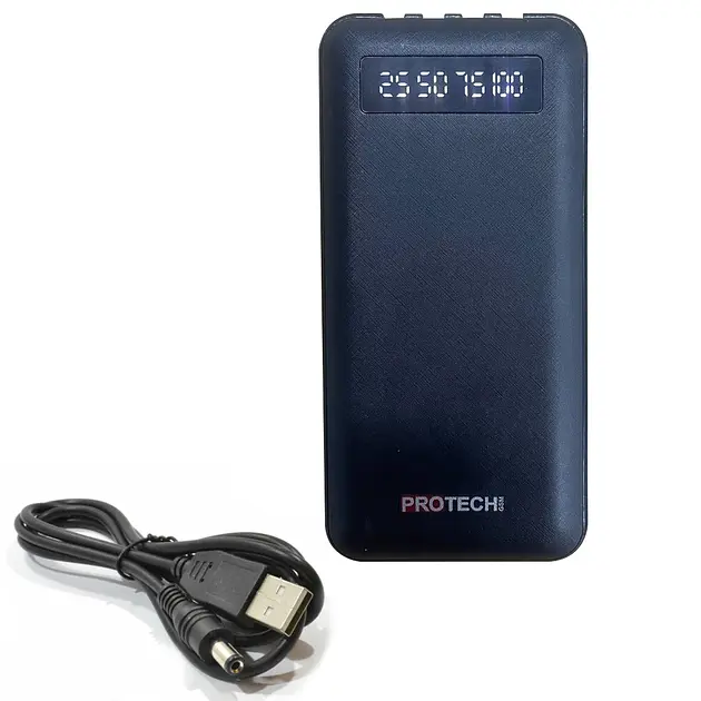 Універсальна зарядна батарея ProTech B-05 Solar 20000Mah + вбудовані кабелі + ліхтарик (Чорний) - фото 6