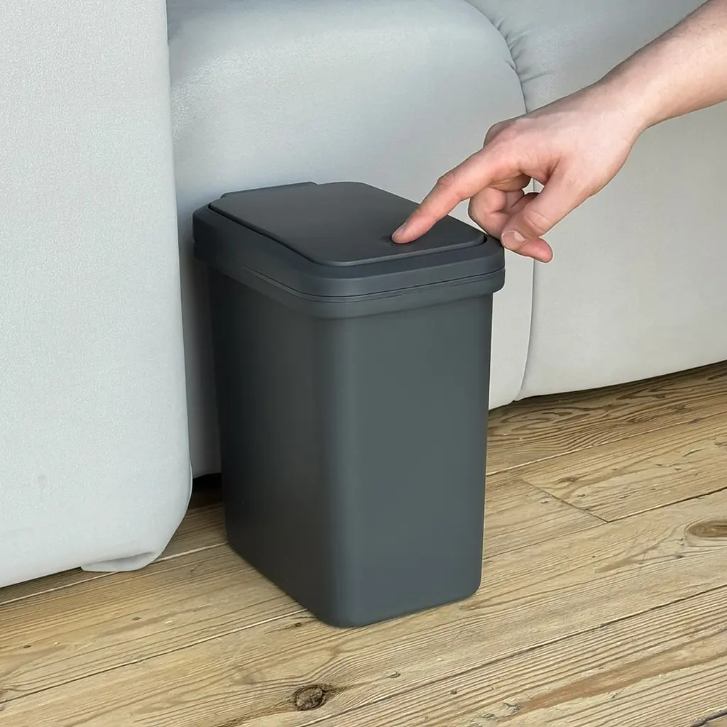 Відро для сміття MBM My Home з кришкою 6 л антрацит (BIN-04 6L ANTHRACITE) - фото 5
