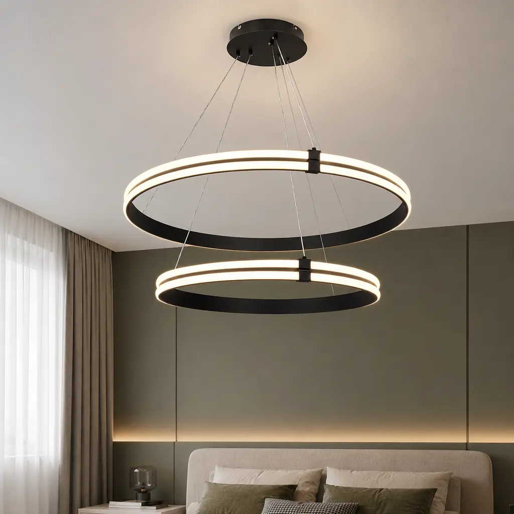 Чорна двоярусна LED люстра MD78099/80+60BK Artlight 184 Вт