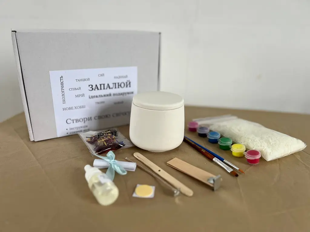 Подарунковий набір для виготовлення та розпису акриловими фарбами соєвої свічки - фото 7