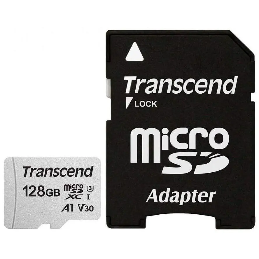 Карта пам'яті Transcend 128GB microSDXC UHS-I/U3 Class 10 300S A1 + SD-adapter (TS128GUSD300S-A)