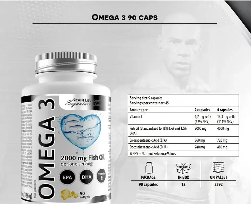 Концентрована Омега‑3 EPA/DHA 360/240 – 2000 мг – 90 капсул Kevin Levrone - фото 2