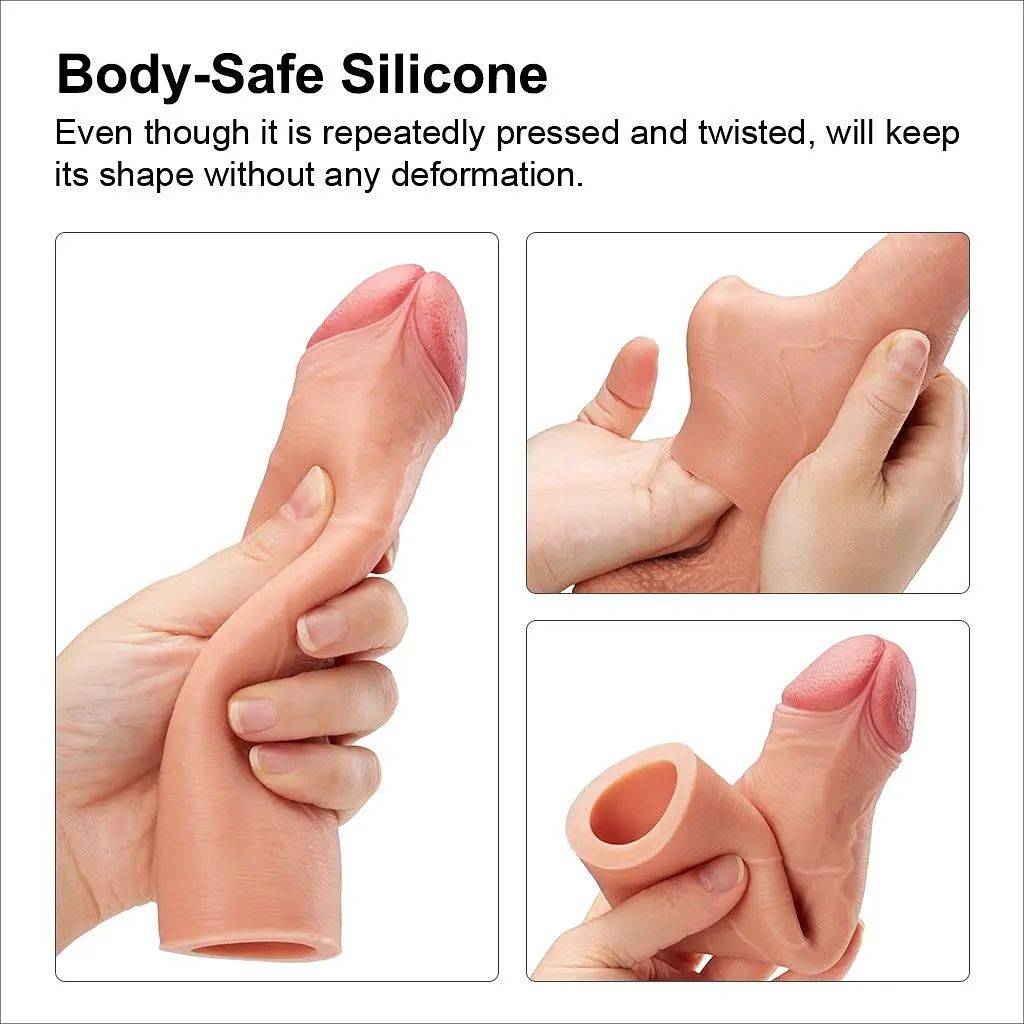 Насадка на пеніс Add 1 Silicone Extender, 16.5 см (тілесний) - фото 12