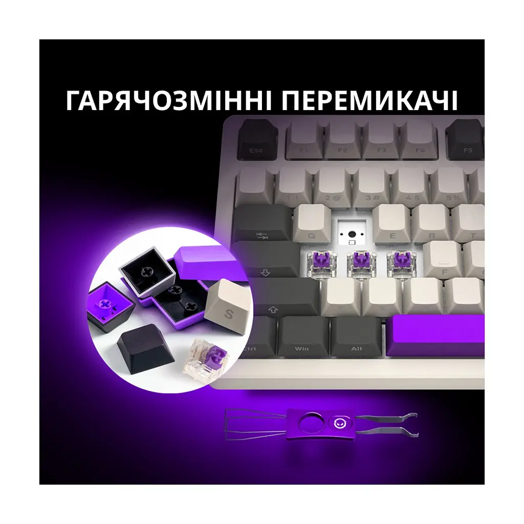 Клавіатура Lorgar KBP70TKLW Wireless TKL Mechanical Pro UA White (LRG-KBP70TKLW-WH-US) - фото 6