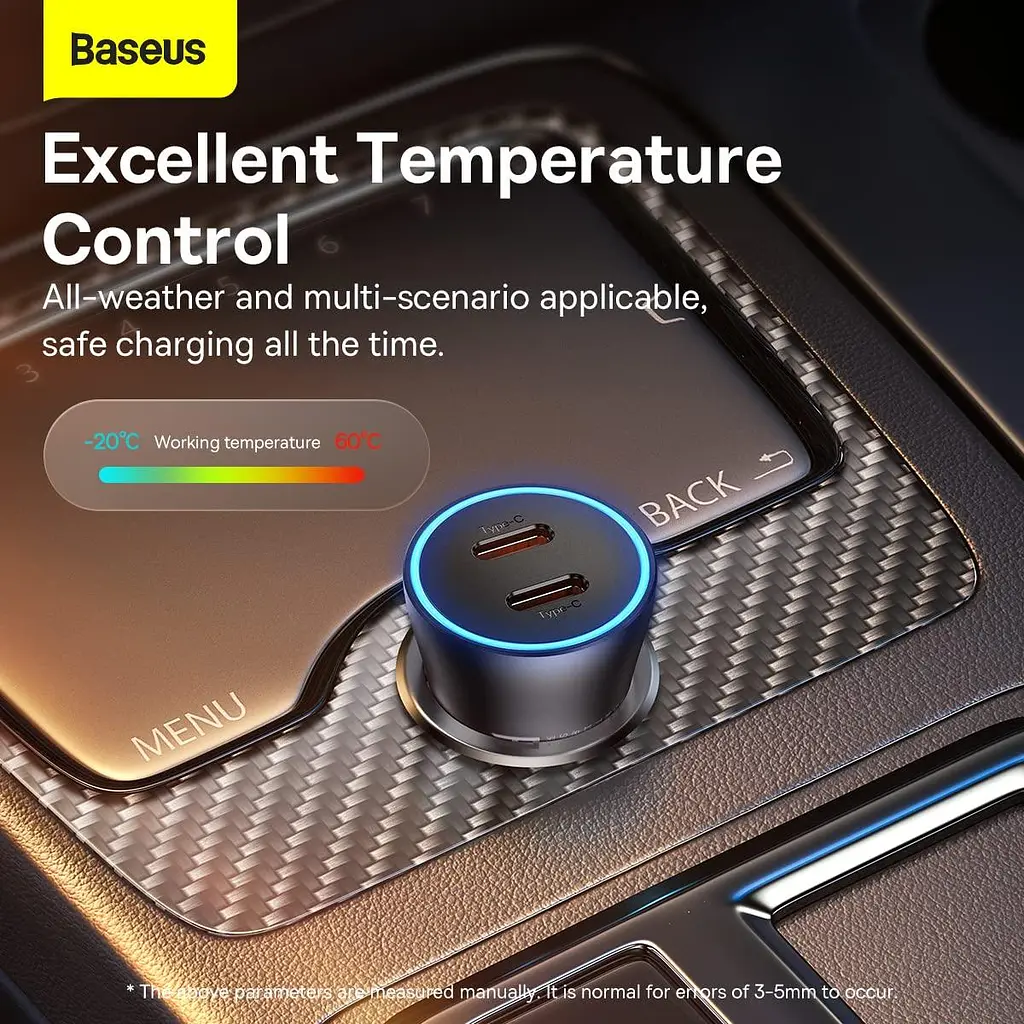 Зарядний пристрій у машину - автоадаптер Baseus Golden Contactor Pro 40W C + C (CGJP000013) темно-сірий - фото 9