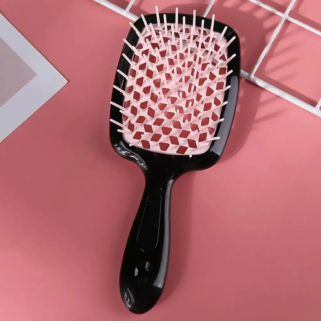 Гребінець щітка для волосся Superbrush Plus Hollow Comb Чорно-рожевий Черно-розовый 86891 - фото 7