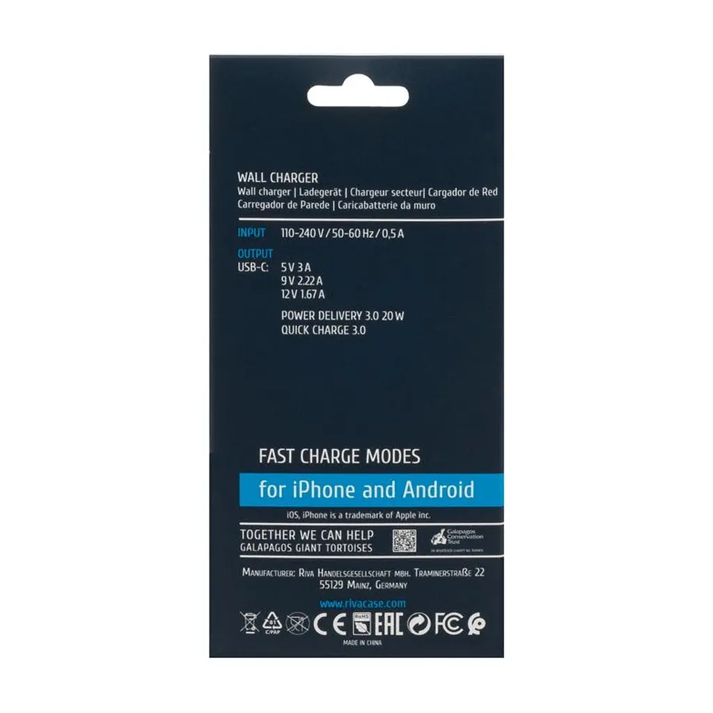 Зарядний пристрій RivaCase 1xUSB Type-C PD 20 Вт white (PS4101 W00 (White)) - фото 4