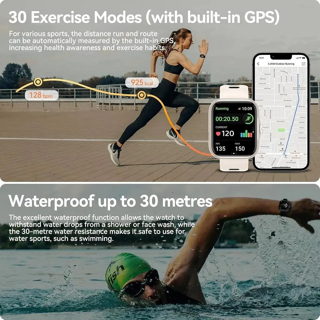 Смарт-годинник для чоловіків і жінок (вбудований GPS) з функцією дзвінків по Bluetooth та AMOLED-дисплеєм - фото 6