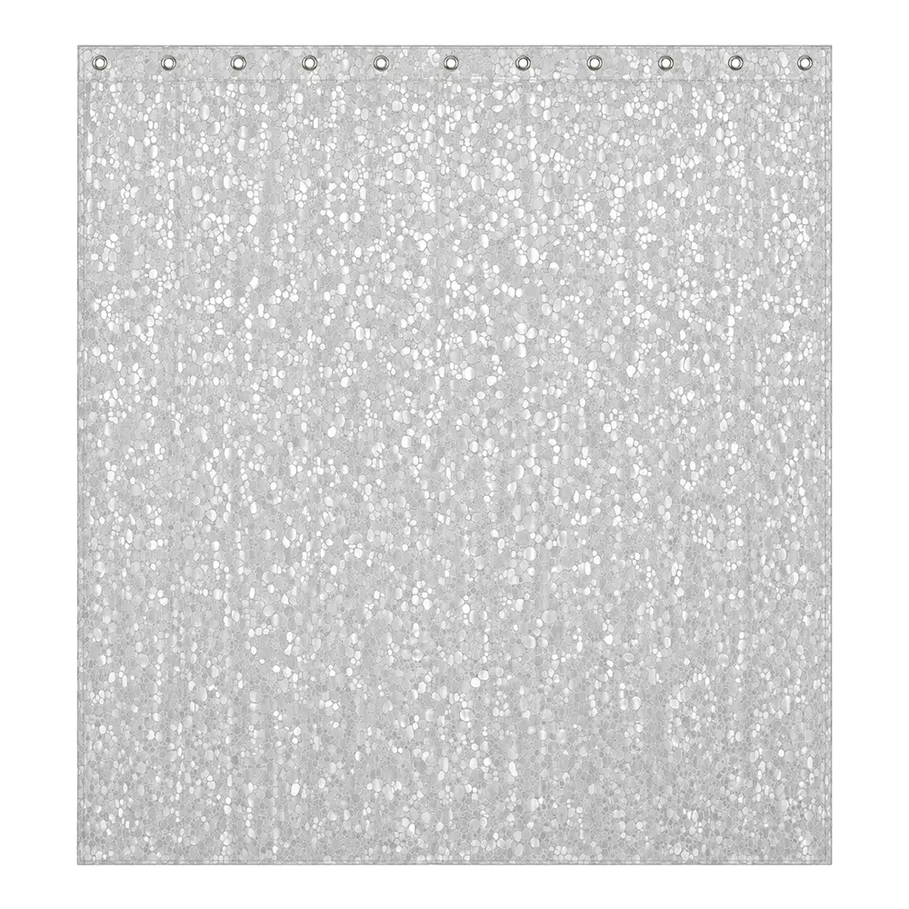 Шторка для ванної кімнати Spazio Shine Black 3D 180х180 із 12-ма кільцями - фото 2