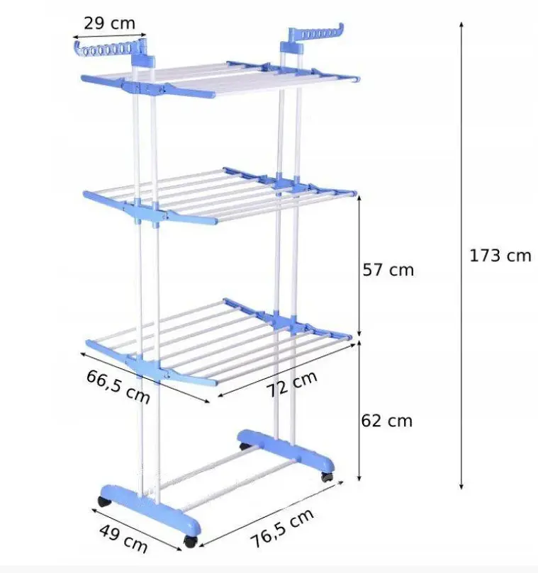 Багатоярусна сушарка для білизни, речей, одягу Garment rack with wheels складана - фото 6
