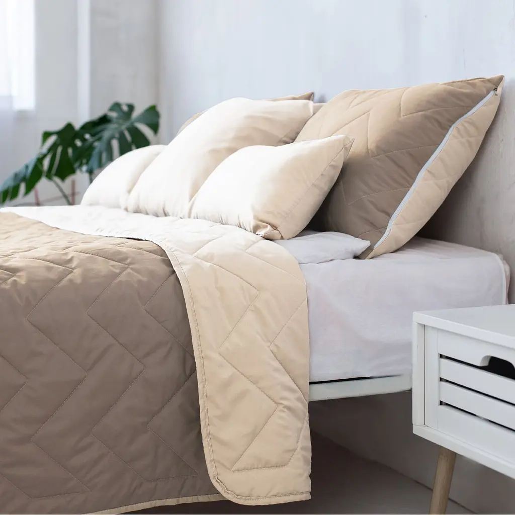 Набір Sonex Bora Bora: декоративне покривало 220х240 см + 2 наволочки 50х70 см коричневий з бежевим (SO102397) - фото 2