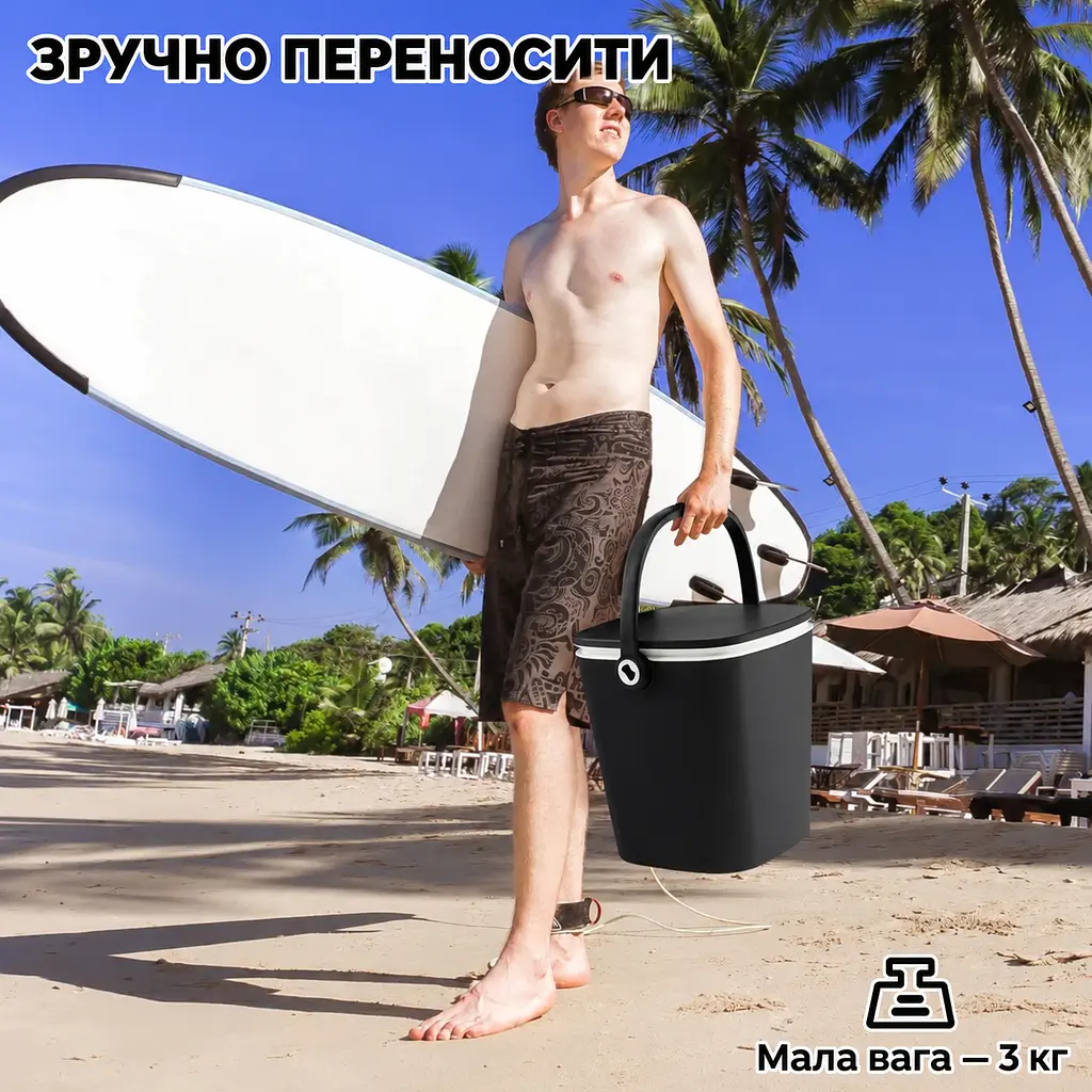 Стіл-холодильник Costway Gobar 3-в-1 з підйомною кришкою 15L чорний - фото 10