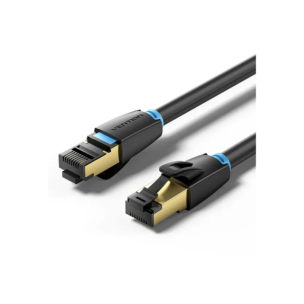 Патч-корд 5м, S/FTP cat 8 RJ-45 black Vention (IKABJ)