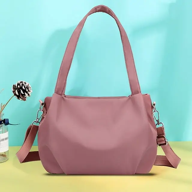 Сумка жіноча нейлонова з додатковою ручкою Italian Bags Wow 23x13x20x21 Рожевий (id_342) - фото 2