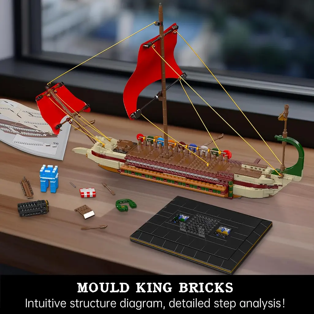 Конструктор корабель MOULD KING римська галера  Roman Imperium Warship 1466 деталей - фото 6
