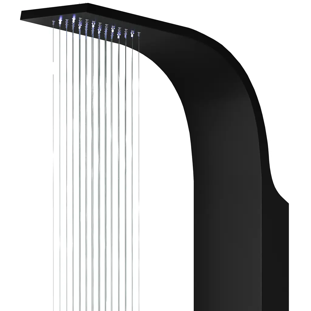 Душова панель Corsan Festo black LED з виливом S046MBLLEDW, Чорний матовий - фото 2