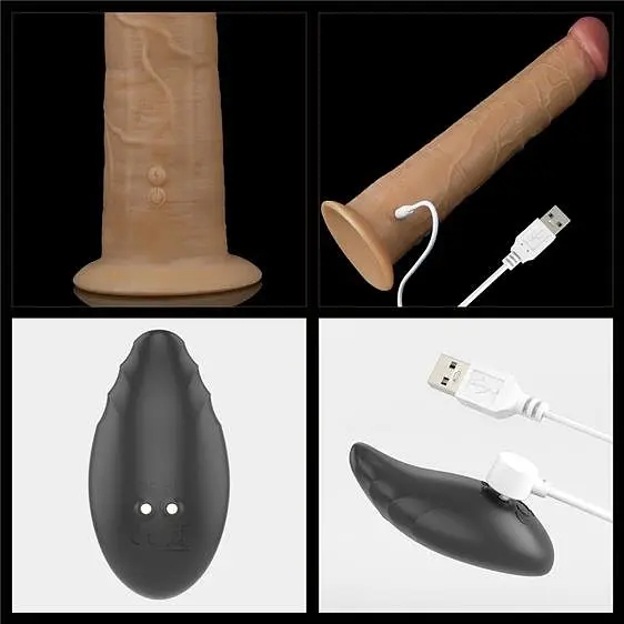 Вібратор Dual-Layered Silicone Rotator 10" Flesh - фото 4