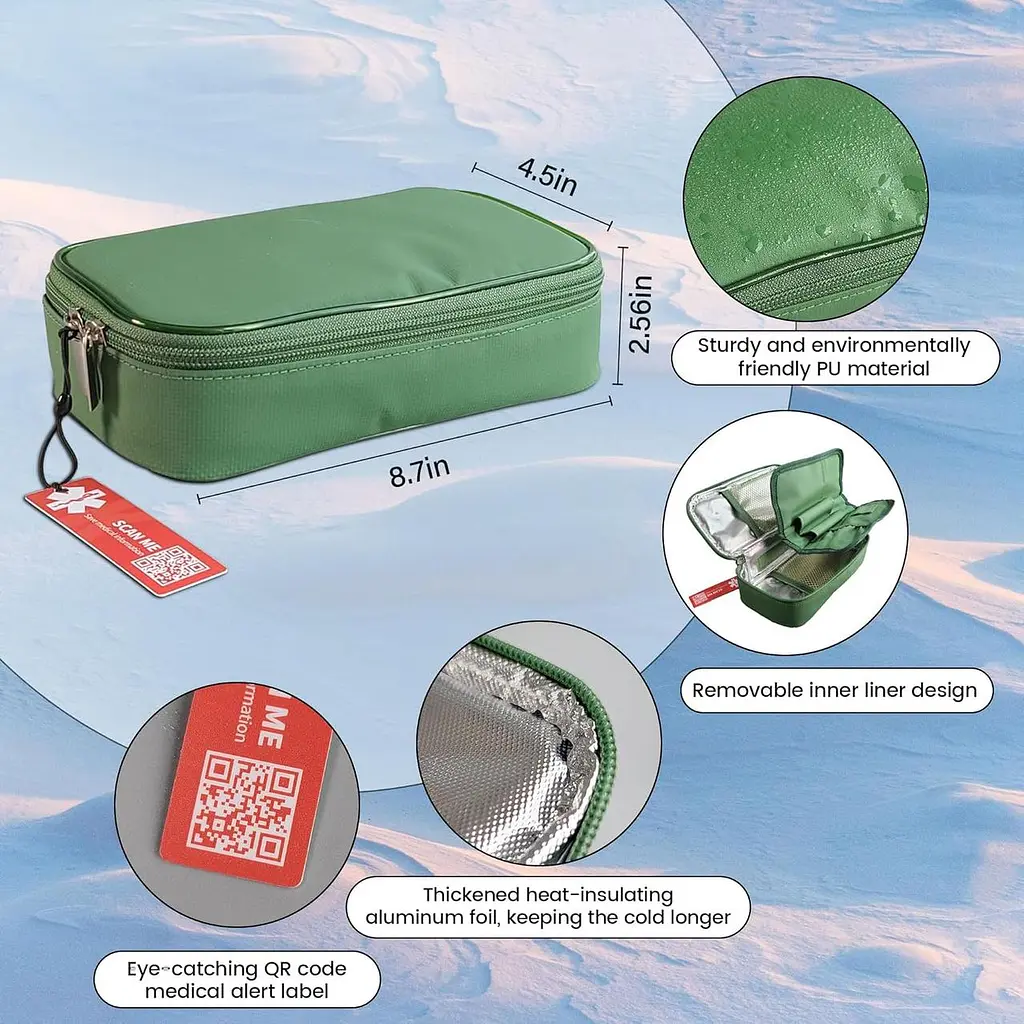 Діабетичний ізольований органайзер для медикаментів 1-WHEAT Insulin Cooler Travel Case - фото 3