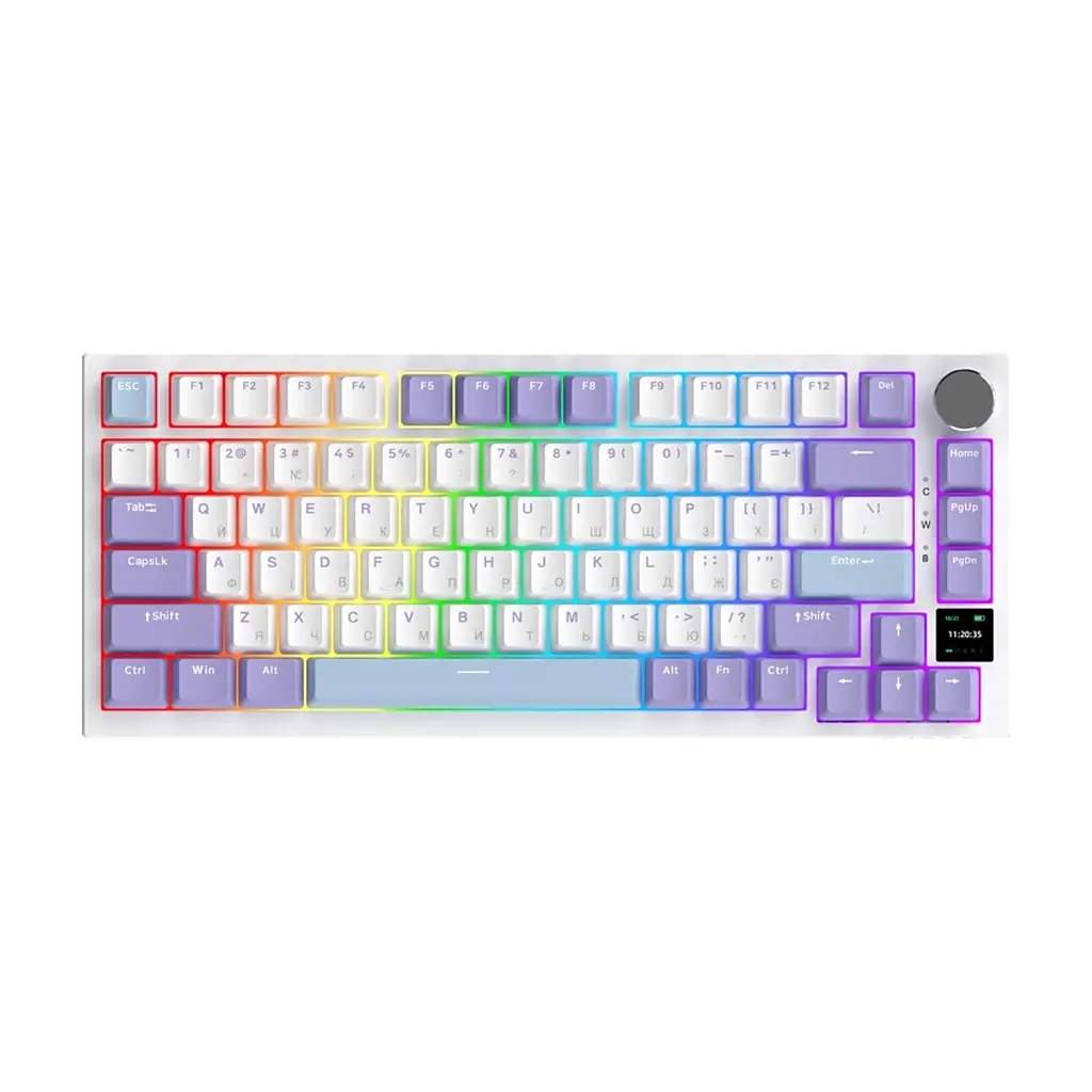Клавіатура Ajazz AK820 Pro Gift Switch Purple RGB USB/Wireless/Bluetooth UA Purple (AK820PRO-G-PWB) - фото 3